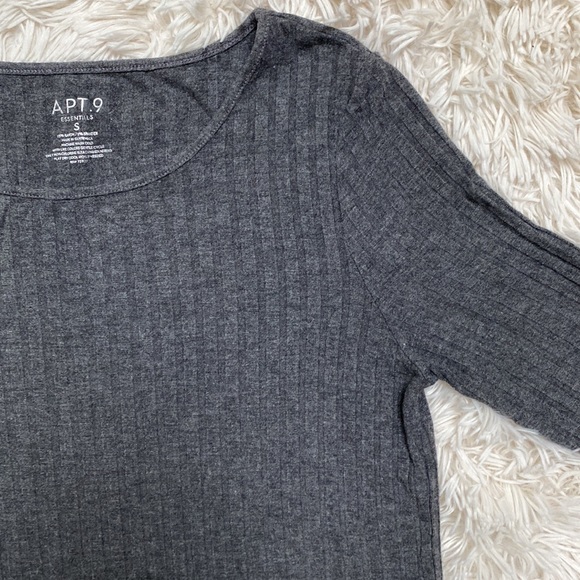 Apt. 9 Ribbed SS Top 💗 Gray - Picture 8 of 12